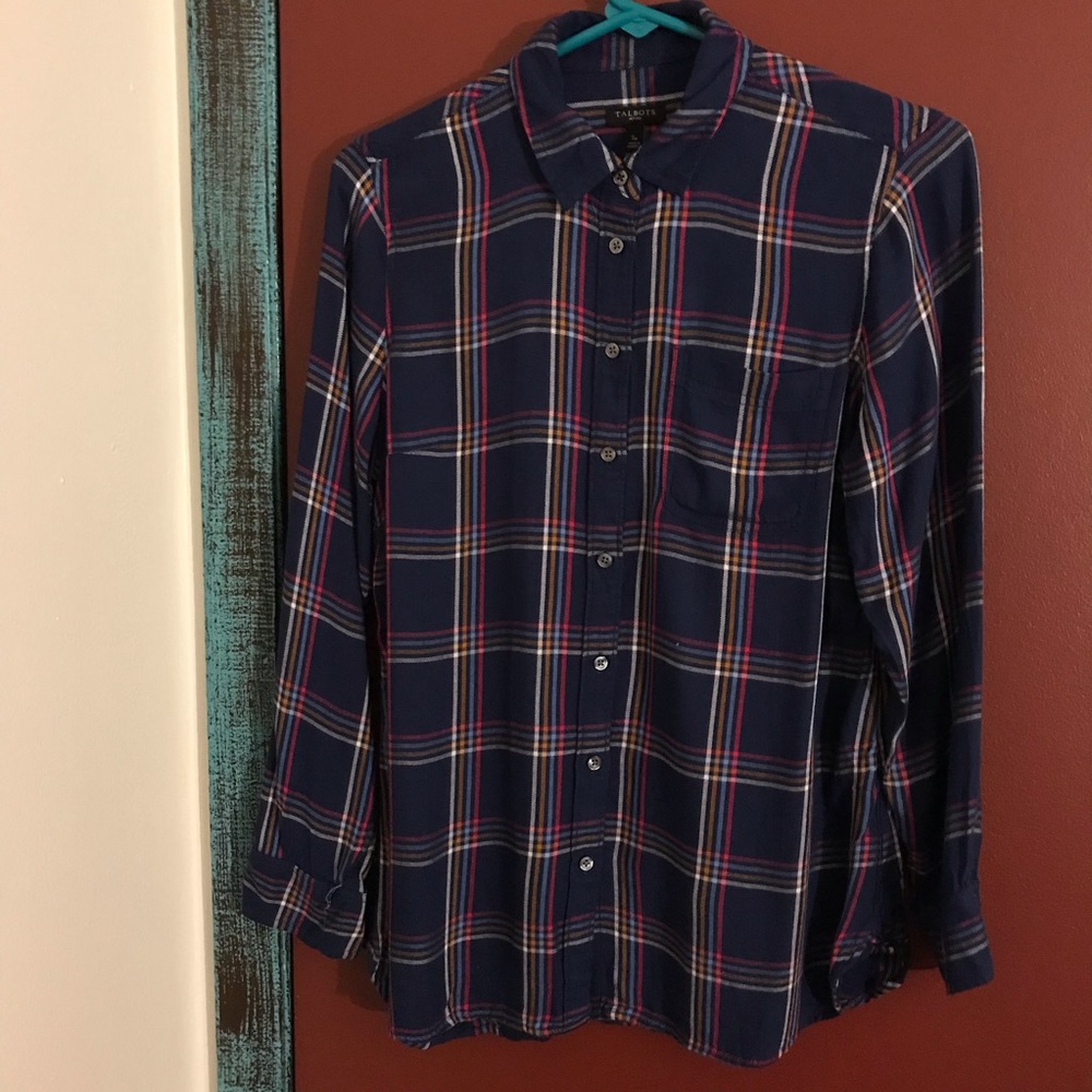Talbots Flannel Button Down Shirt - image 1